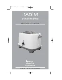 Toaster 12/20/05 11:11 AM Page 1 Toaster Owners Manual