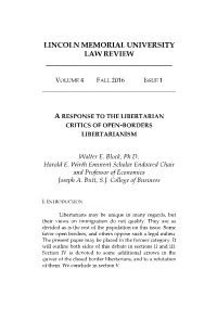 A Response to the Libertarian Critics of Open-Borders Libertarianism
