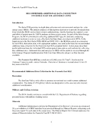 Fourmile East SEZ Recommended Additional Data Collection