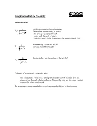 Longitudinal Static Stability