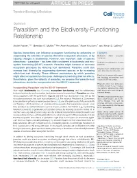 Parasitism and the Biodiversity-Functioning Relationship