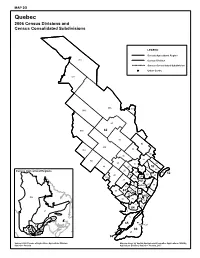 Quebec 2006 Census Divisions and Census Consolidated Subdivisions
