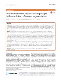 Reconstructing Stages in the Evolution of Animal Segmentation Renske M