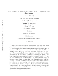 An Observational Limit on the Dwarf Galaxy Population of the Local Group