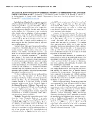 Analysis of Iron-Containing Weathering Products in Serpentine Soils and Their Implications for Mars T