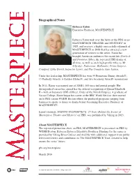 Biographical Notes