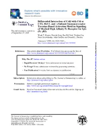 Fc of Myeloid High Affinity Fc Receptor for Igg Tyrosine-Based Activation