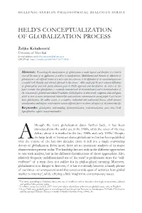 Held's Conceptualization of Globalization Process