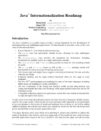 Javatm Internationalization Roadmap
