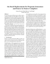 On-Stack Replacement for Program Generators and Source-To-Source Compilers