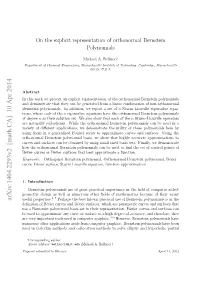 On the Explicit Representation of Orthonormal Bernstein Polynomials