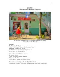 QCST 200 Introduction to the Study of Quebec