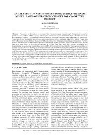 A Case Study on Nest's “Smart Home Energy” Business Model: Based on Strategic Choices for Connected Product