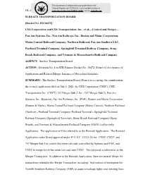 [Docket No. FD 36472] CSX Corporation And