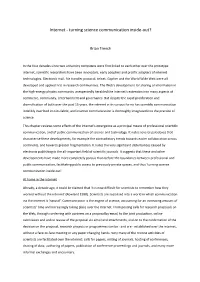Internet ‐ Turning Science Communication Inside‐Out?