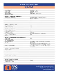 Macor Material Safety Data Sheet