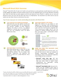 Microsoft Word 2010 Overview