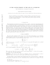 On the Constructibility of the Axes of an Ellipsoid