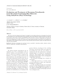 Production and Treatment of Zirconium Tetrafluoride from Zirconium-Containing Raw Materials Using Anhydrous (Dry) Technology