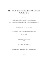 The Weak Base Method for Constraint Satisfaction