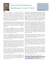 What Is the Experience Modification Factor?
