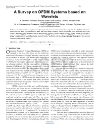A Survey on OFDM Systems Based on Wavelets N