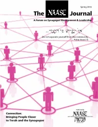 Connection: Bringing People Closer to Torah and the Synagogue Table of Contents