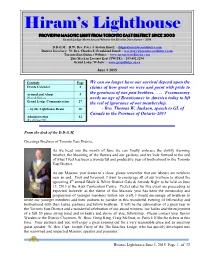 Hiram's Lighthouse-June 1, 2015 Page 1 of 32