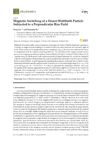Magnetic Switching of a Stoner-Wohlfarth Particle Subjected to a Perpendicular Bias Field