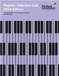 Popular Selection List 2019 Edition