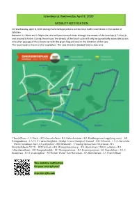 Scheldeprijs Wednesday April 8, 2020 MOBILITY NOTIFICATION
