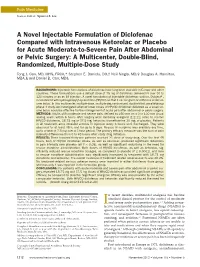 A Novel Injectable Formulation of Diclofenac Compared With