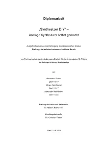 Diplomarbeit „Synthesizer DIY“ –