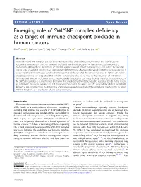 Emerging Role of SWI/SNF Complex Deficiency As a Target of Immune