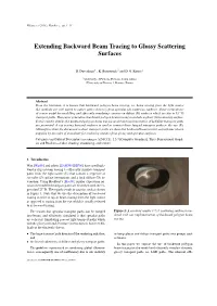 Extending Backward Beam Tracing to Glossy Scattering Surfaces