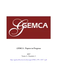GEMCA : Papers in Progress