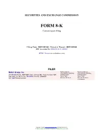 Match Group, Inc. Form 8-K Current Event Report Filed 2021-05-04