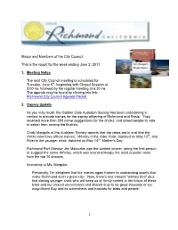 Mayor and Members of the City Council: This Is the Report for The