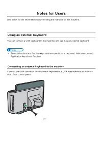 Notes for Users