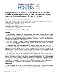 Petrographic Characterizations of the “Nordegg” (Gordondale) Member of the Fernie Formation in West Central Alberta, Using S