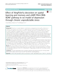 BDNF Pathway in Rat Model of Depression Through Chronic Unpredictable Stress Chunye Wang1, Jianyou Guo2* and Rongjuan Guo1*