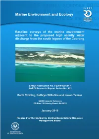 Coorong Outfall. Three Assemblage Types Are Identified at a Bray-Curtis