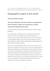 Geography's Place in the World