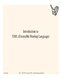 Introduction to XML (Extensible Markup Language)
