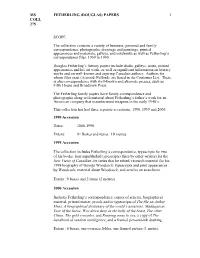 Ms Fetherling (Douglas) Papers 1 Coll 275