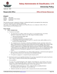 Salary Administration & Classification Policy