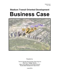 Stadium Transit Oriented Development Business Case