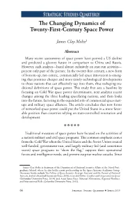 The Changing Dynamics of Twenty-First-Century Space Power