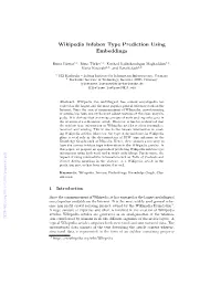 Wikipedia Infobox Type Prediction Using Embeddings