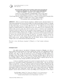 [Codiaeum Variegatum (L.) Rhumph. Ex A. Juss.] Varieties and Natural Mutants Pablito M